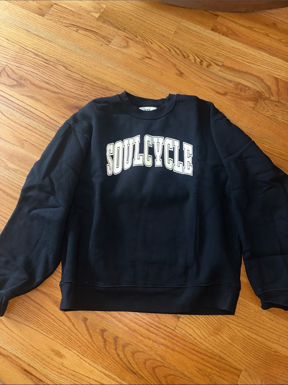 soulcycle Black Crewneck Sweatshirt with White Logo